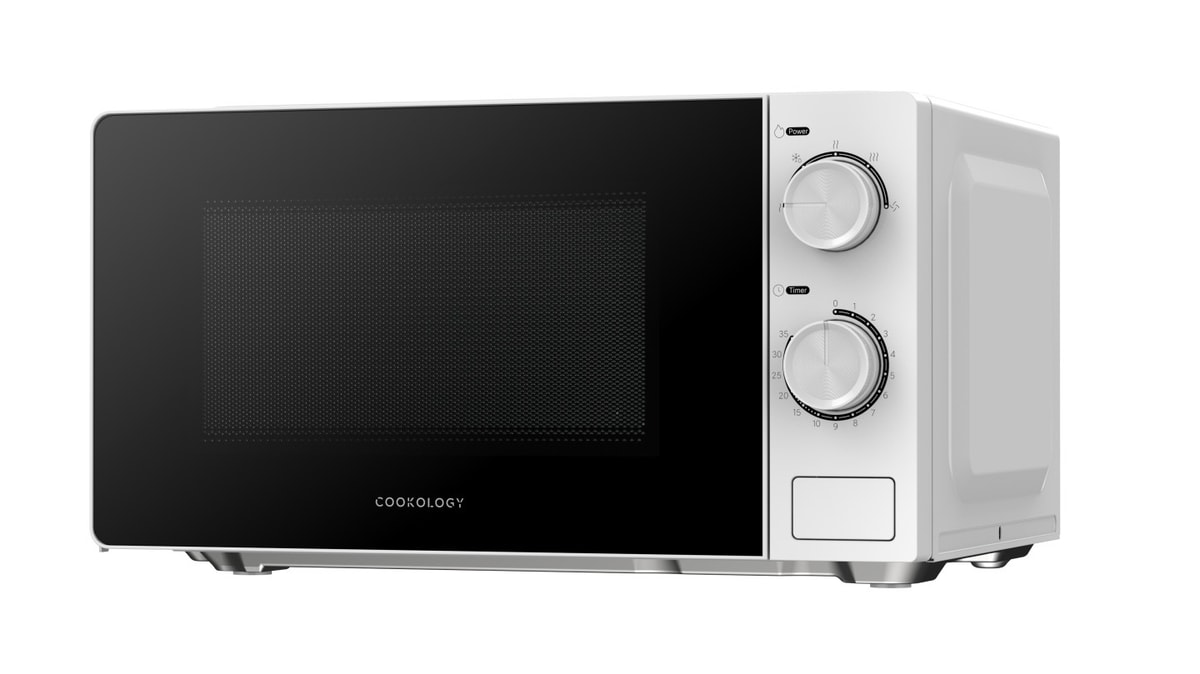 Cookology 20L Microwave Oven 700W Compact Design, Mechanical Controls - White