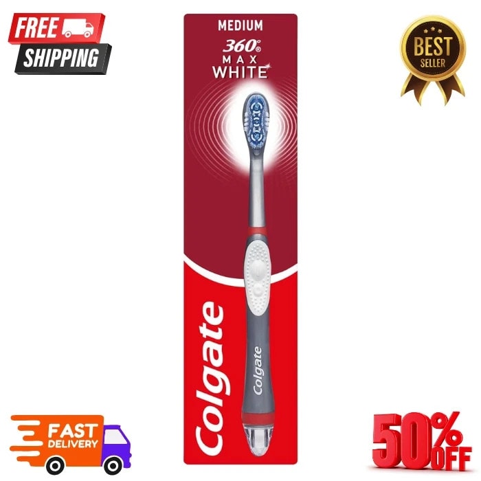Colgate 360 Max White Sonic Power Medium Toothbrush with Medium Bristles NEW UK