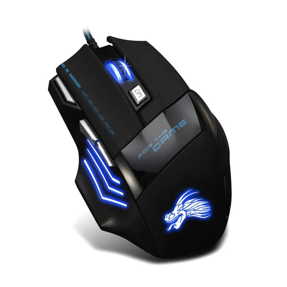 USB Wired Gaming Mouse 7 Button 5500DPI RGB Backlit Ergonomic Optical Mice PC UK