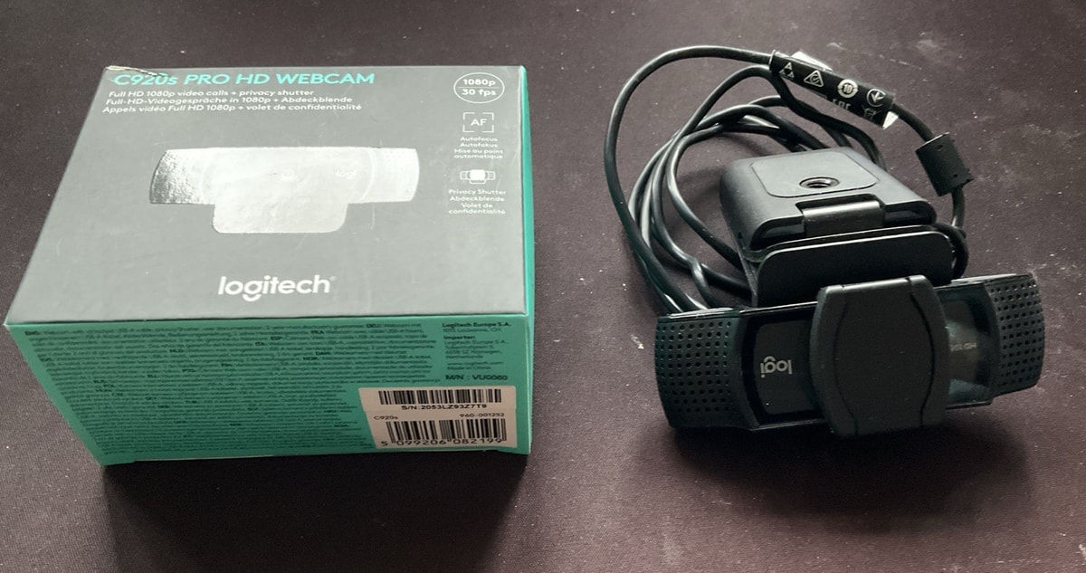 Logitech C920s Pro HD Webcam 1080P 30fps, Black, Autofocus