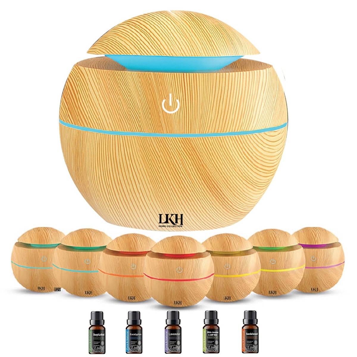 Essential Oil Diffuser Humidifier 130ML USB LED Light with 5 Oils Aroma Home