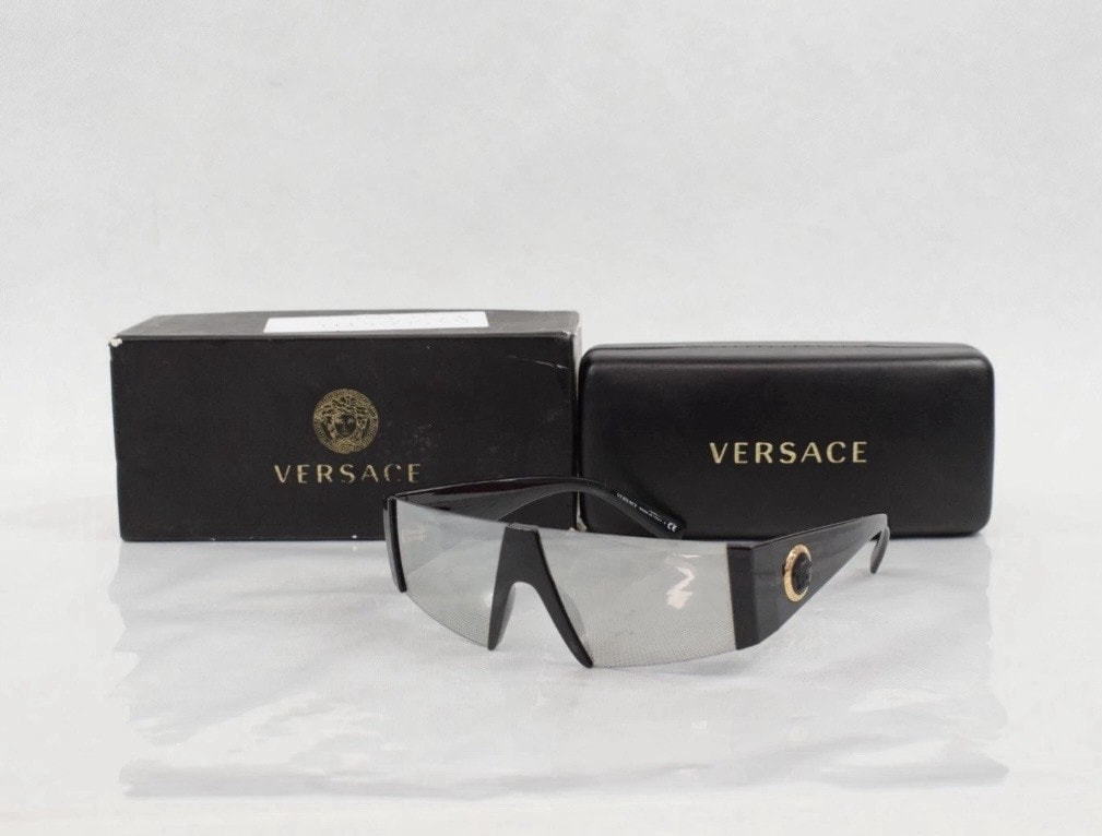 Versace VE4360 Medusa Sunglasses Reflective Grey Lens Black Frame Temple 140mm