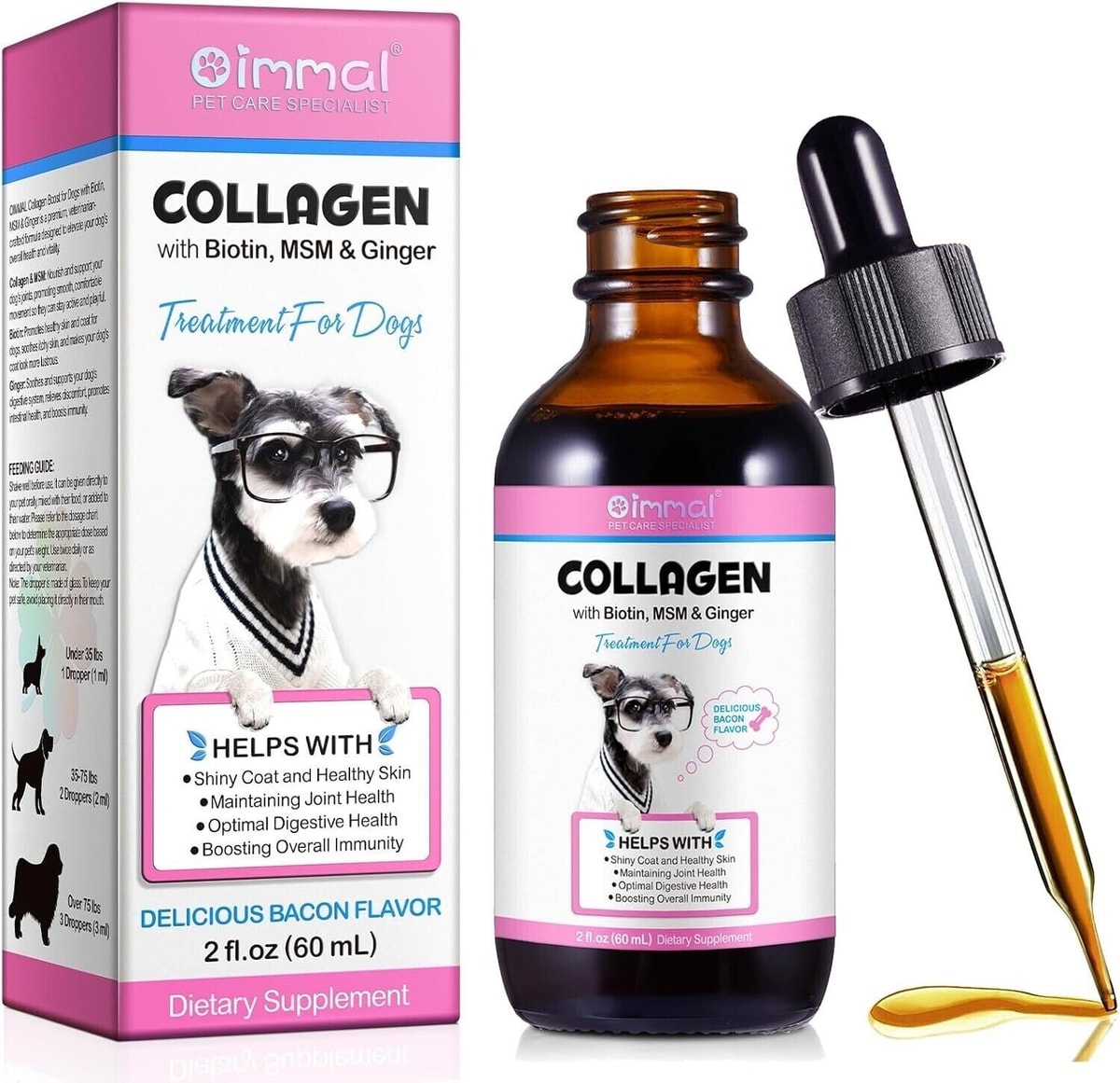 Collagen for Dogs 60ml Liquid Collagen for Dogs, Dog Collagen Supplement