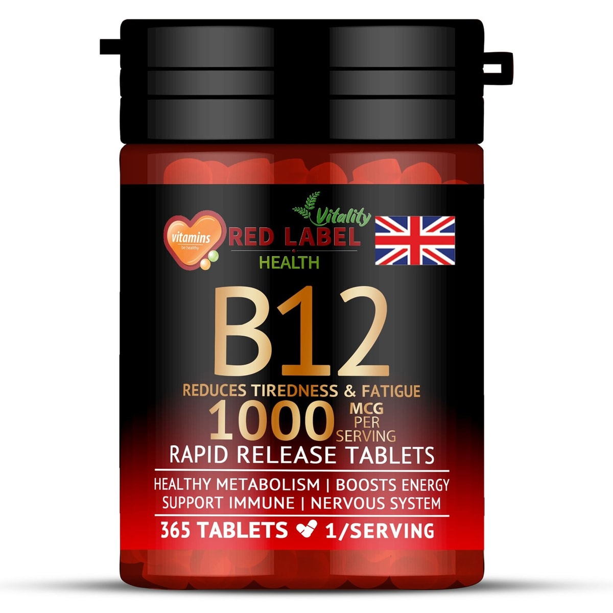 Vitamin B12 365 Tablets 1000mcg Methylcobalamin High Strength Reduce Tiredness