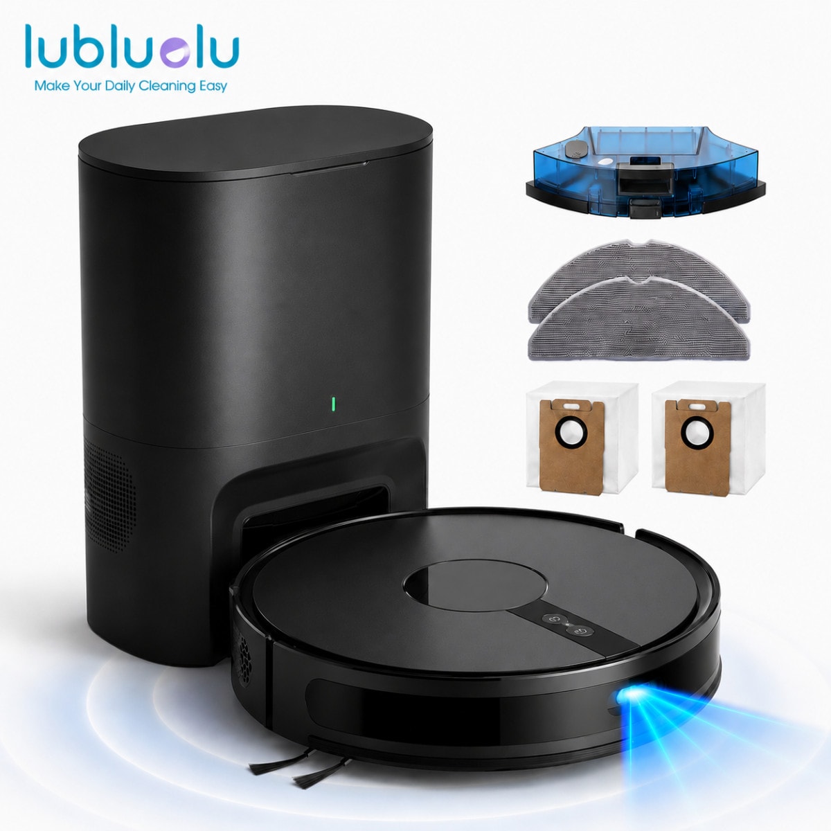 Lubluelu B40 Plus Robot Vacuum Cleaner Mop 6500Pa LiDAR Self-Empty 180Min LiDAR