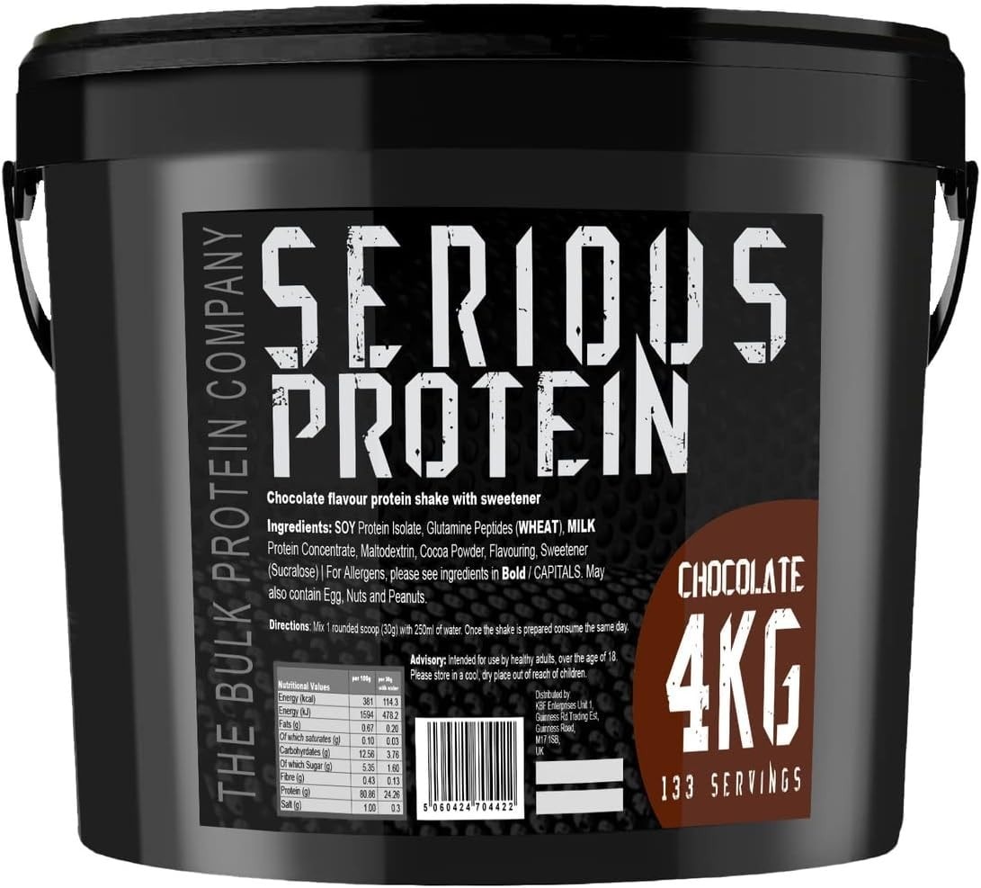 SERIOUS PROTEIN Protein Powder 4kg Low Carb Support Muscle Growth (Chocolate)