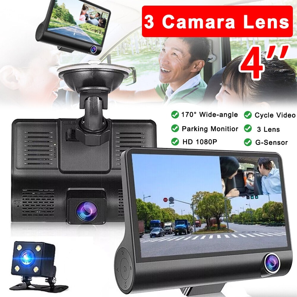 4" In HD 1080P Car Camera Recorder Dual Front and Rear Dash Cam Night Vision UK