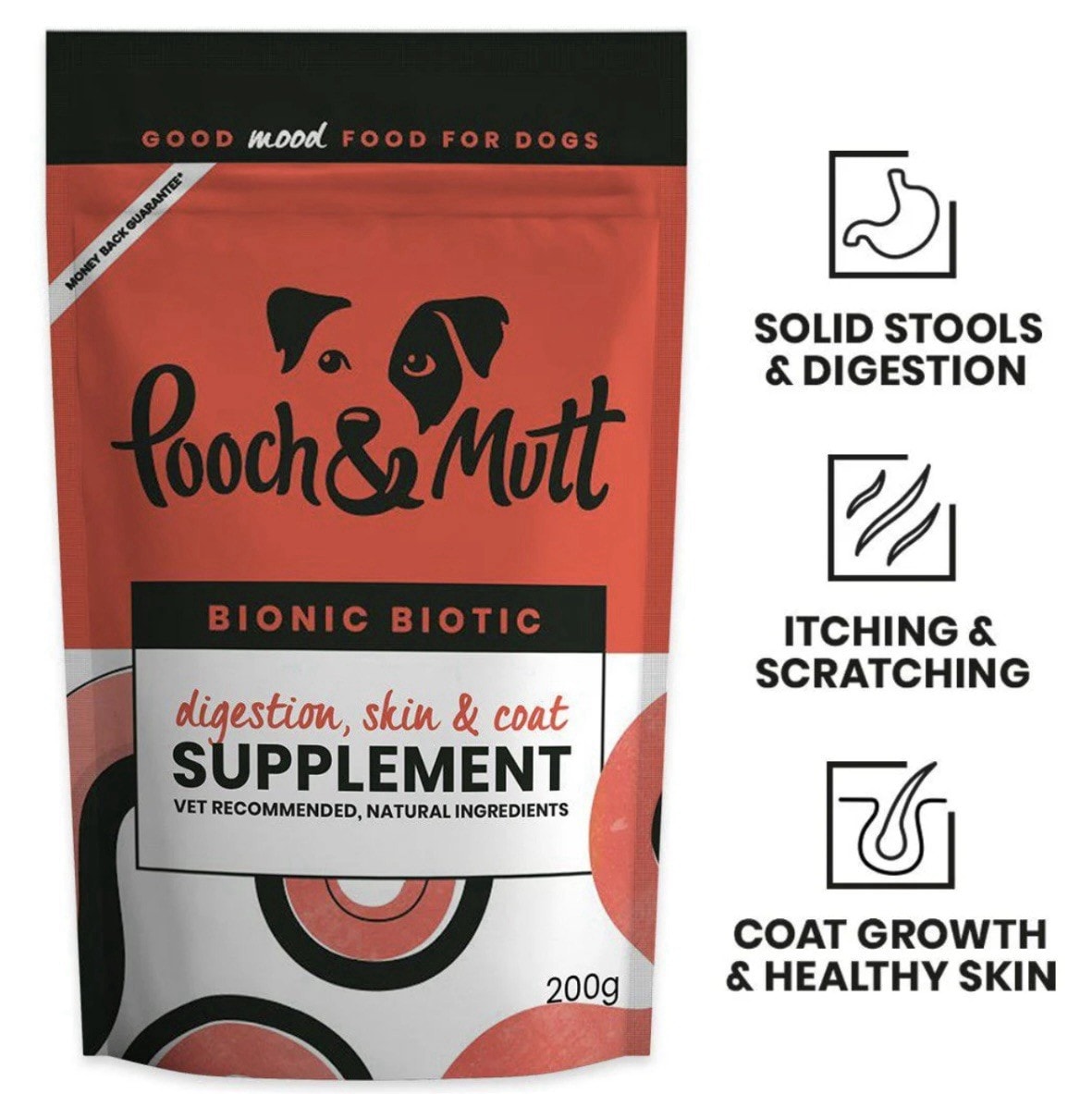 Pooch & Mutt Bionic Biotic 200g Dog Supplement for Digestion, BBE 03/2026