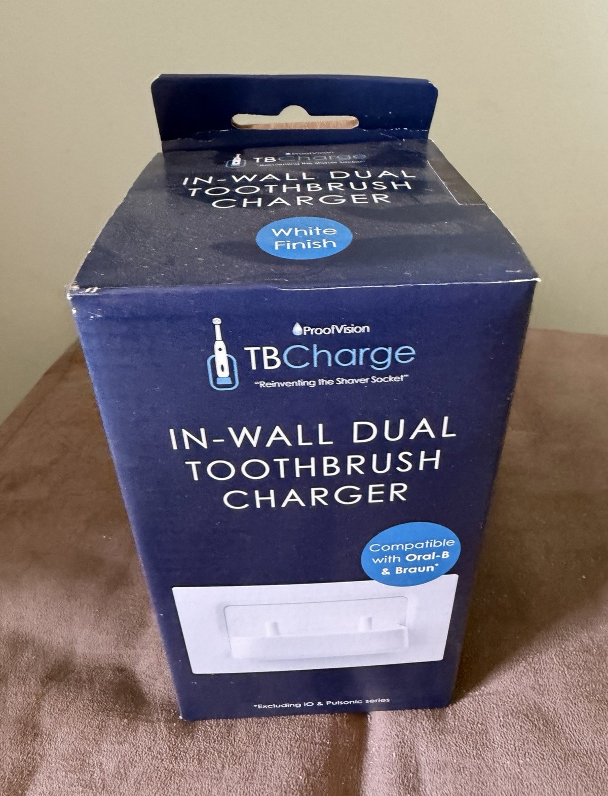 ProofVision TBCharge In-Wall Dual Toothbrush Charger Oral-B Braun White