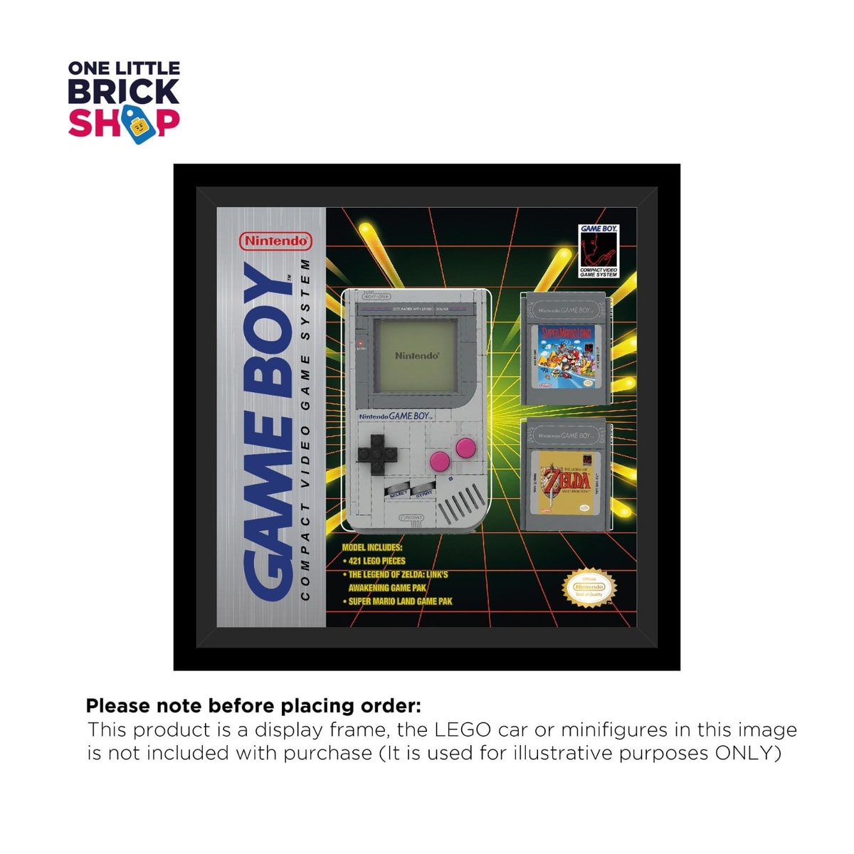 LEGO Game Boy and Cartridge Display Frame