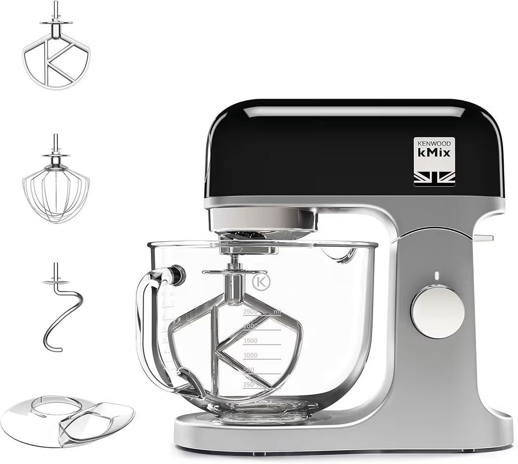 Kenwood kMix Stand Mixer Kitchen Machine 5 Litre Glass Bowl 1000W KMX754BK
