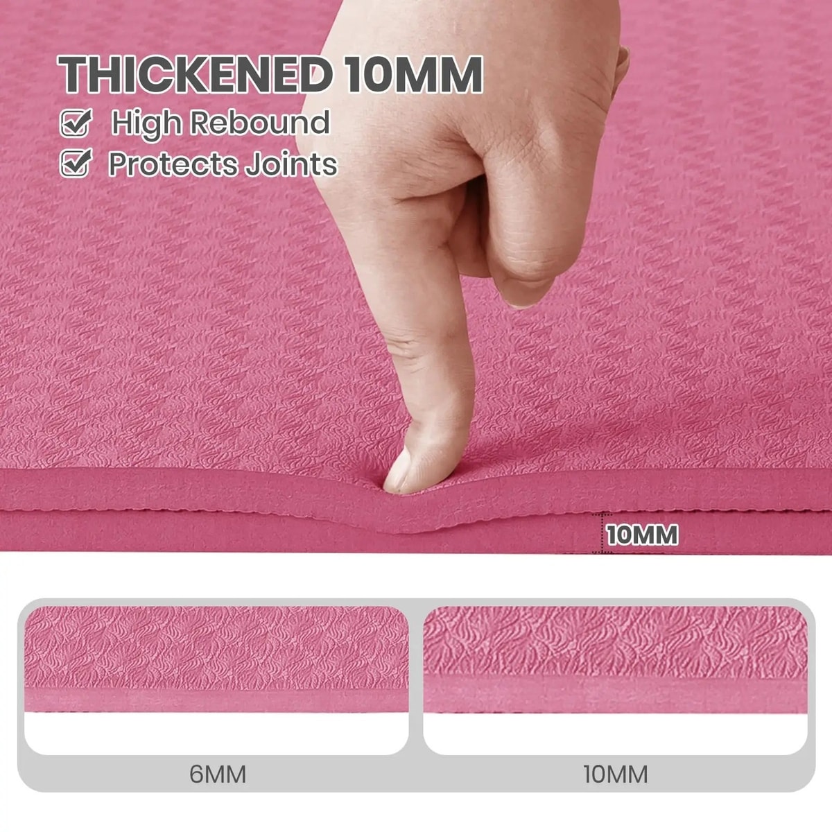 Premium Good Nite TPE Yoga Mat | Non-Slip 6mm Exercise Mat with Carry Strap