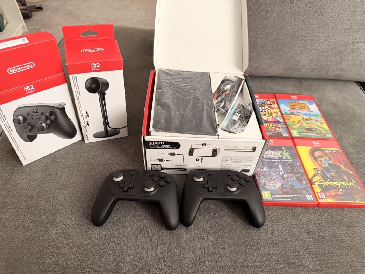 Nintendo Switch 2 Bundle Boxed | 2 Pro Controllers Camera 4 Games Complete Set