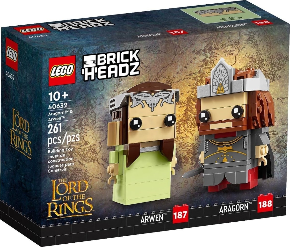 LEGO The Lord Of The Rings Brickheadz Aragorn & Arwen 40632 Brand New And Sealed