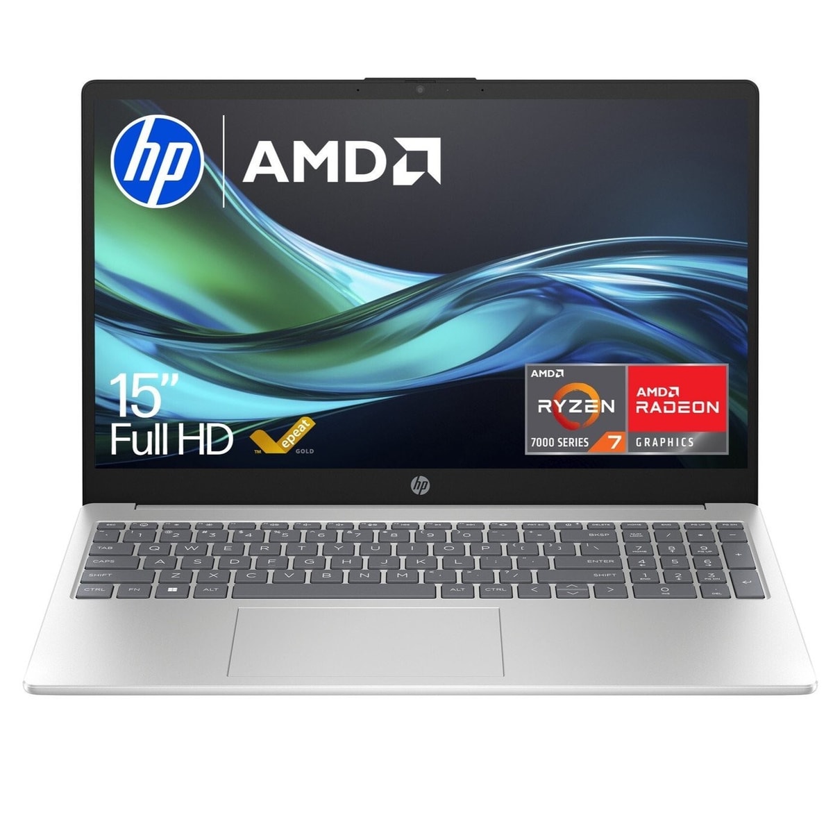 HP 15.6 Inch Laptop 15-fc0059na AMD Ryzen 7 16GB RAM 1TB SSD Silver