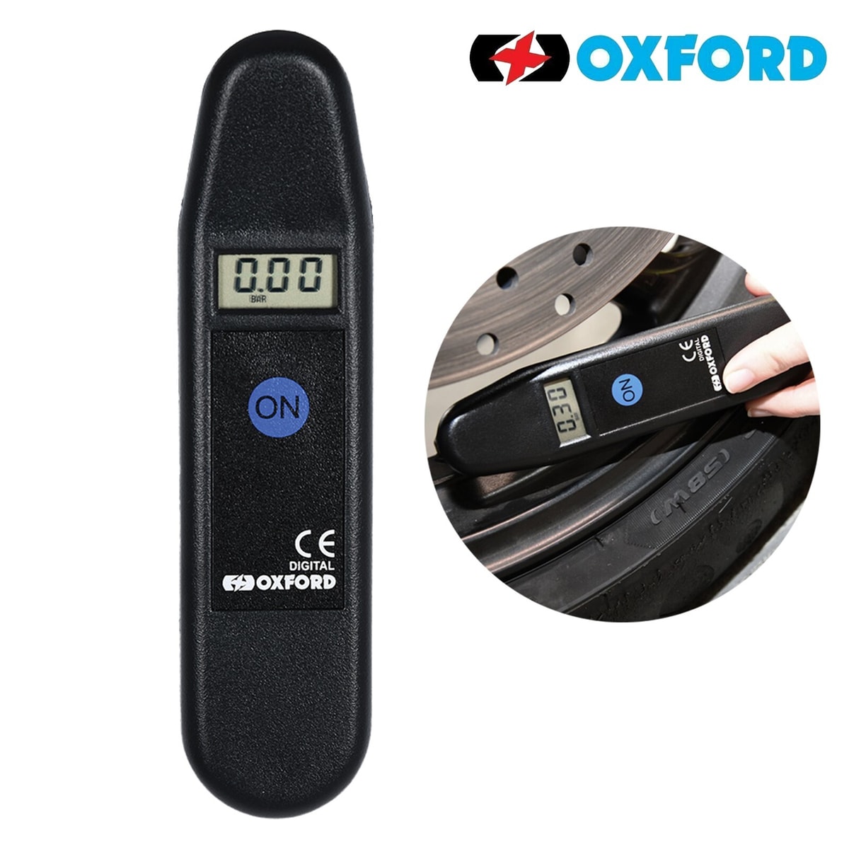 Oxford AirGauge Digital Tyre Pressure Gauge Motorcycle Bike Air Check