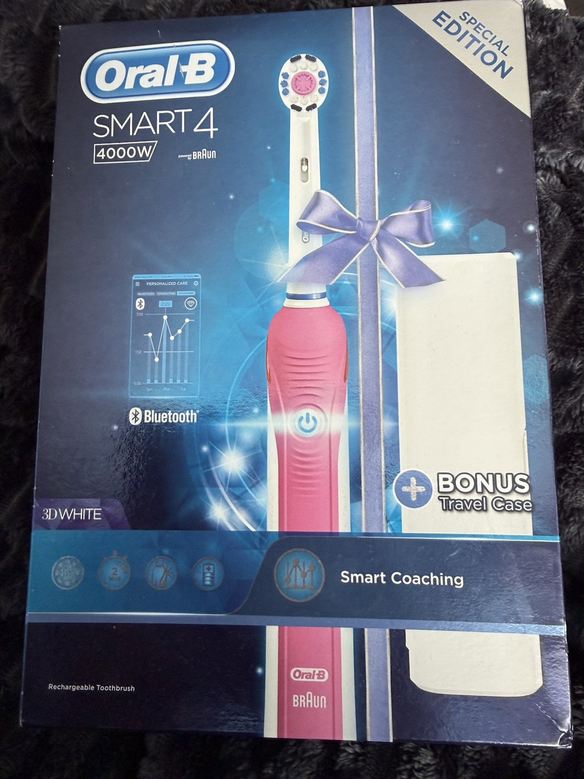 Oral-B Electric Toothbrush Smart 4 Pink with Travel Case 4000W SPECIAL EDITION
