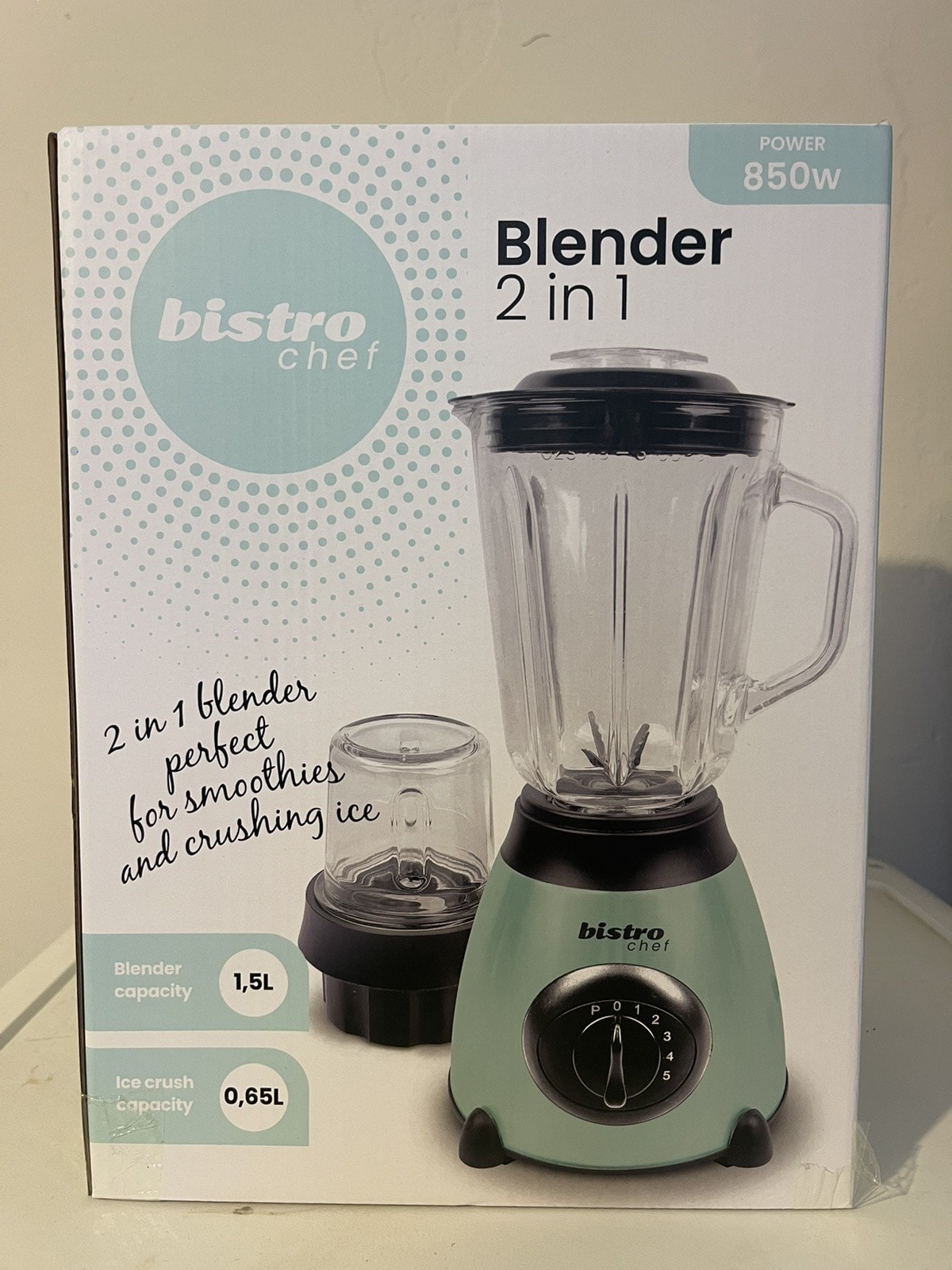 Green Bistro Chef 2 in 1 Glass Jug Blender and Mixer 850W Perfect 2-in-1 blender