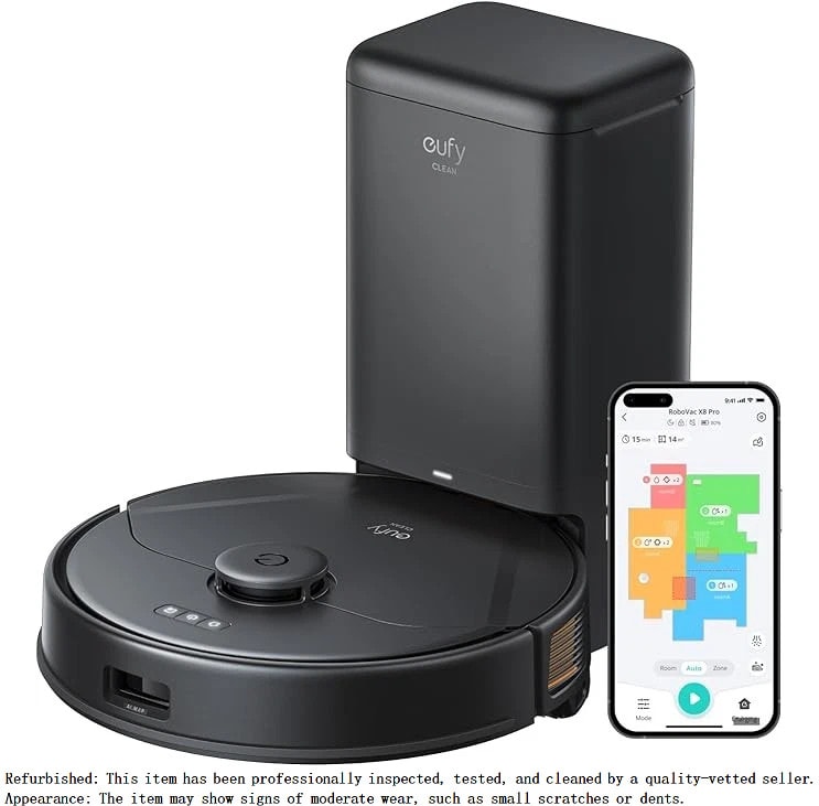 eufy X8 Pro Robot Vacuum Cleaner with Mop and Self-Empty Station, for Pet Hair