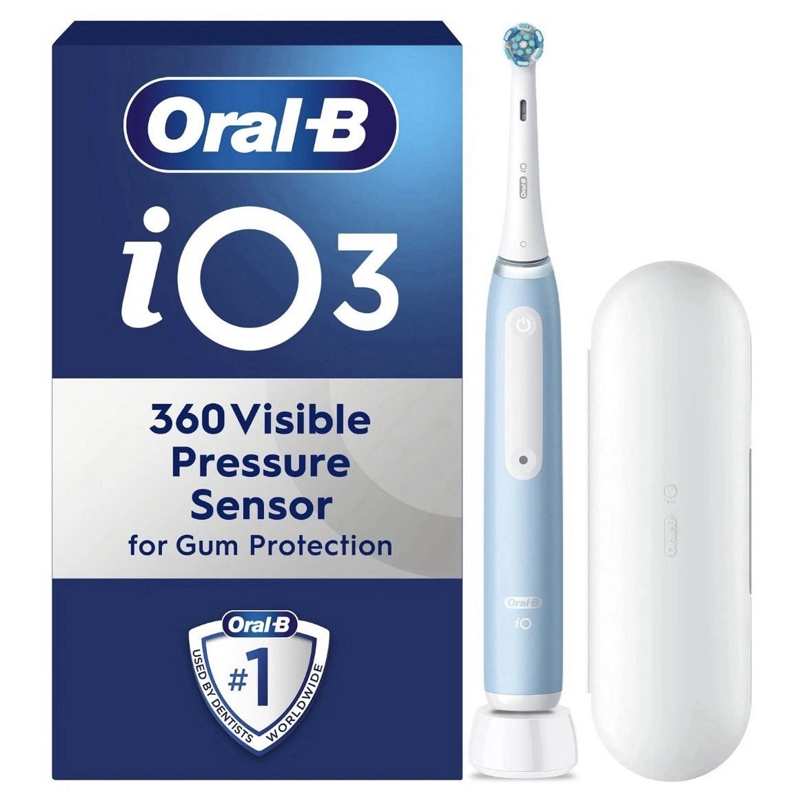 Oral-B iO Series 3 | Electric Toothbrush with Travel Case | Gift Edition - Blue
