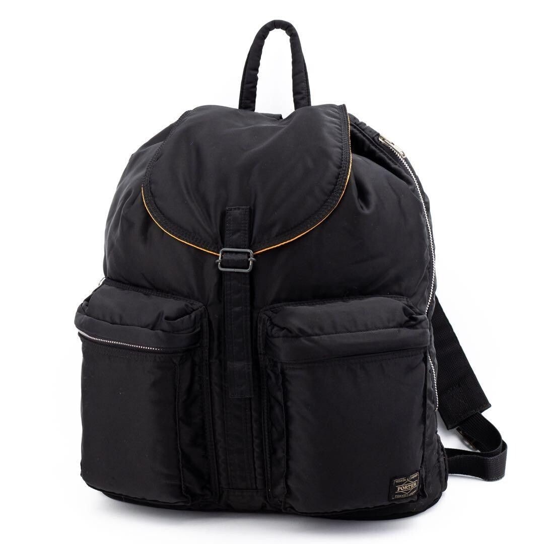 PORTER TANKER Nylon Backpack Daypack Black Mens Yoshida Japan Adjustable Strap