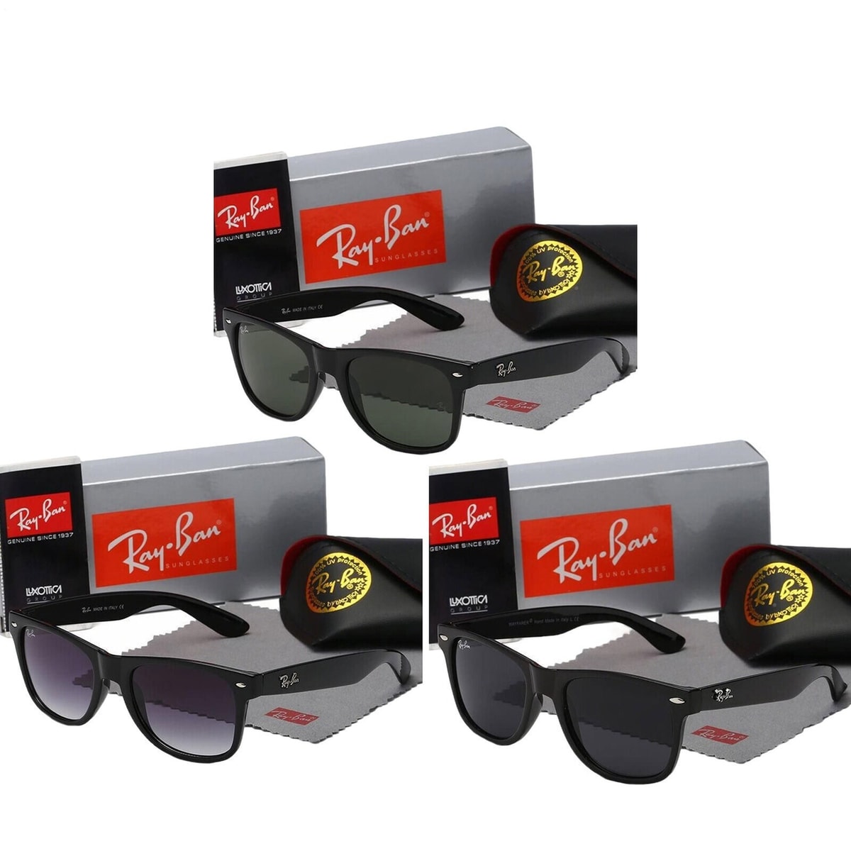New Ray Ban Sunglasses Rectangular Polarized Sunglasses Black Frame UV Blocking~