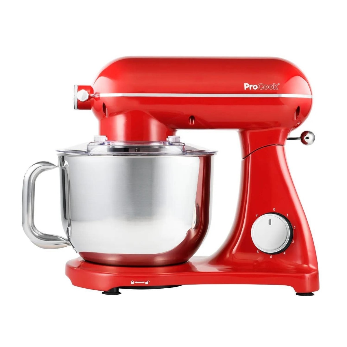 ProCook Professional Kitchen Electric Stand Mixer with 6L Mixing Bowl Red 9890