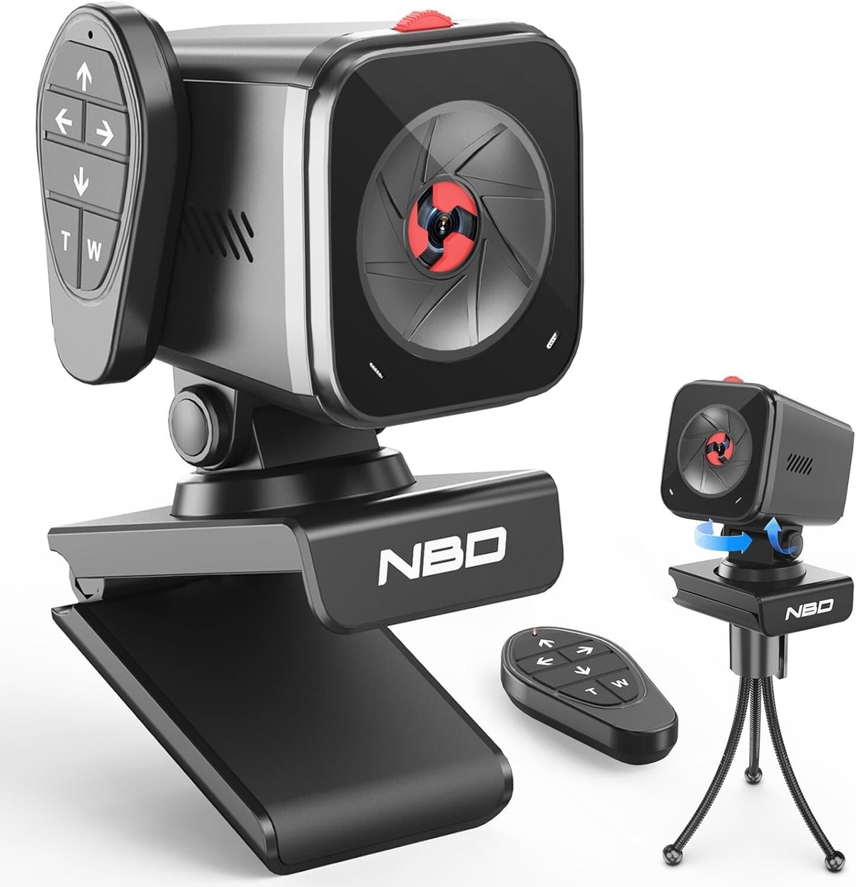 2K Webcam Computer Camera With Remote Control AI-Noise Cancel Microphone for PC
