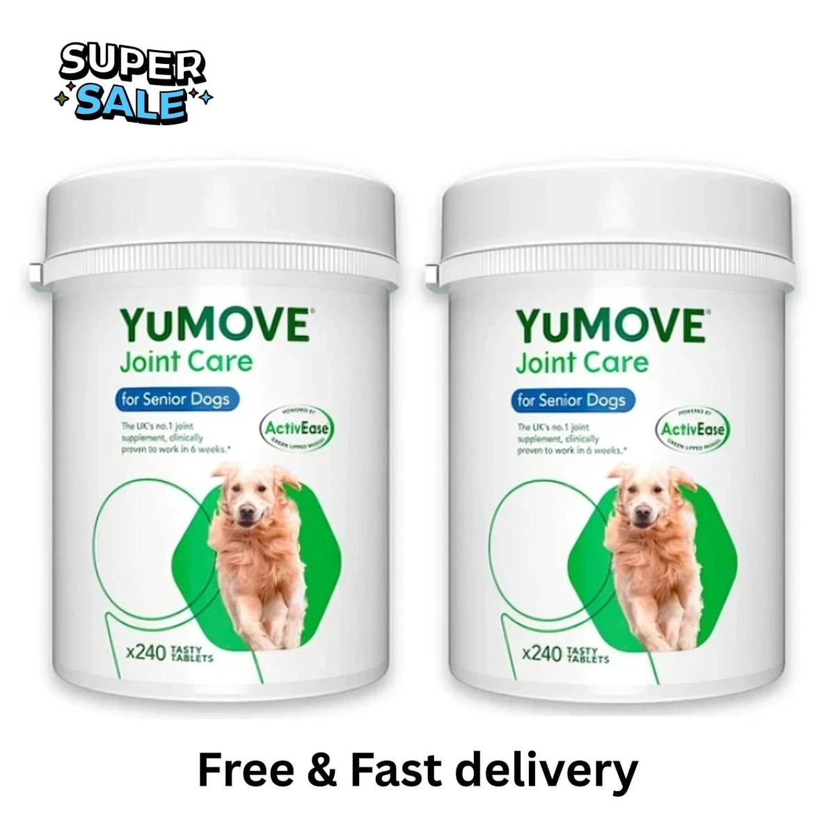 2-Pack YuMOVE Senior Dog Joint Supplement – 240 Tablets for Stiff & Older Dogs