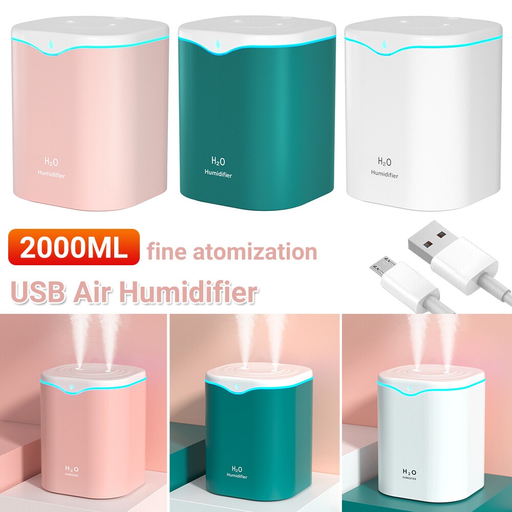 2L Ultrasonic Air Humidifier Cool Mist Steam Purifier Aroma Beauty LED Lights