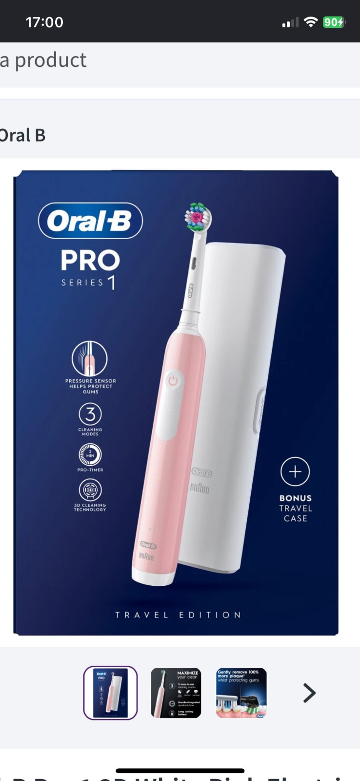 oral b pro 1 electric toothbrush