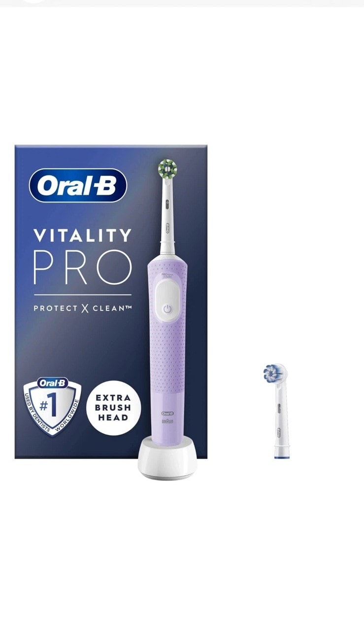 Oral-B Vitality Pro Electric Toothbrush Purple Lilac ⭐️⭐️⭐️⭐️ 2 Toothbrush Heads
