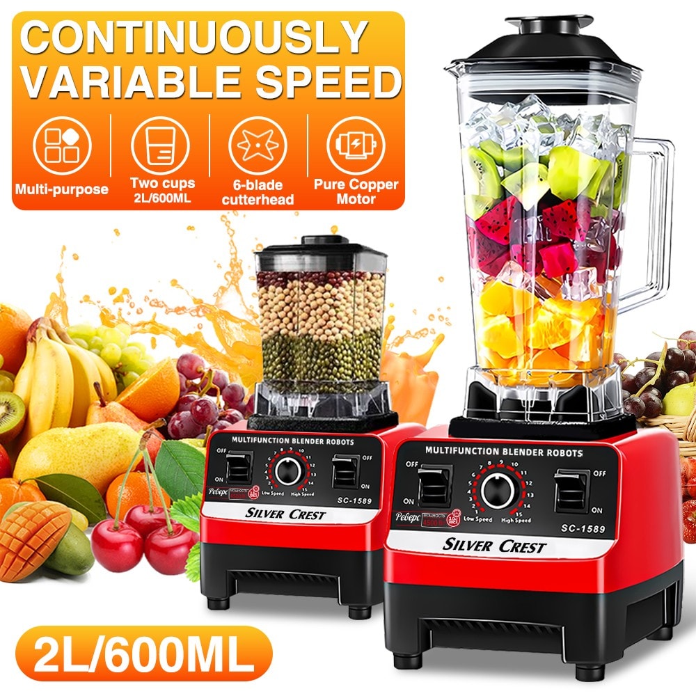 2L Commercial Food Blender Juicer Mixer Crusher Processor Grinder 4500W Powerful