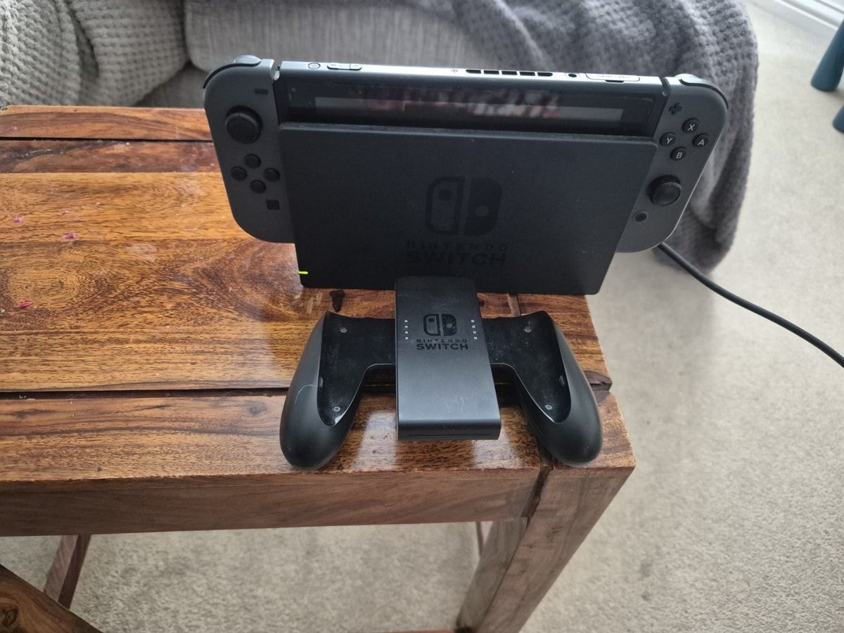 Nintendo Switch Grey Console Bundle with Dock, Joy-Cons, and Tomtoc Carry Case