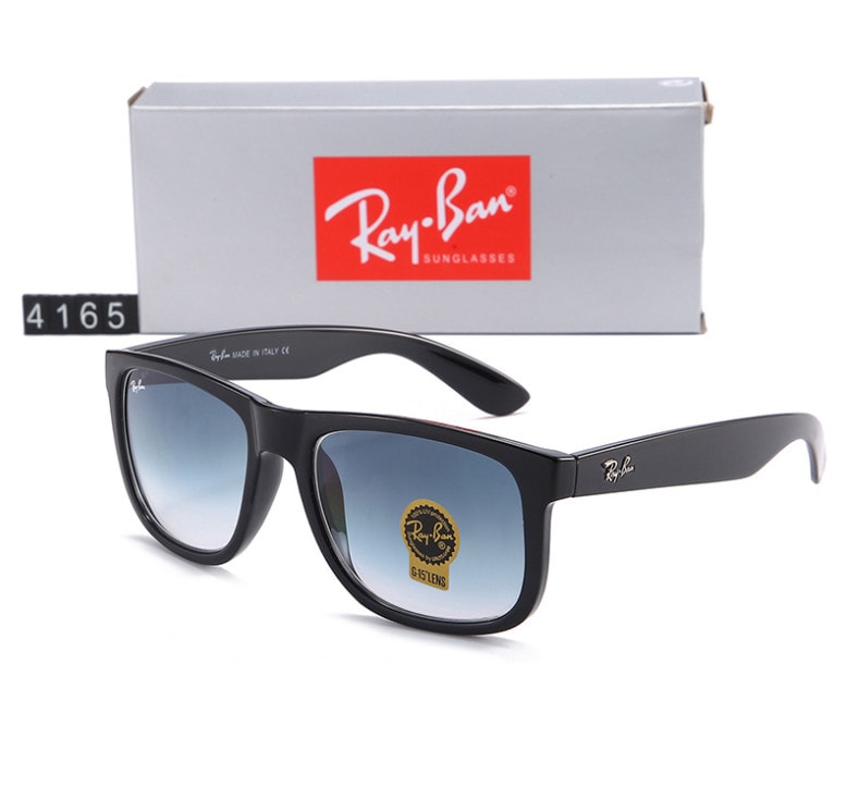New Unisex Adults 54-15 142mm Ray-Ban Justin 4165 Men's Sunglasses-Black/Blue UK
