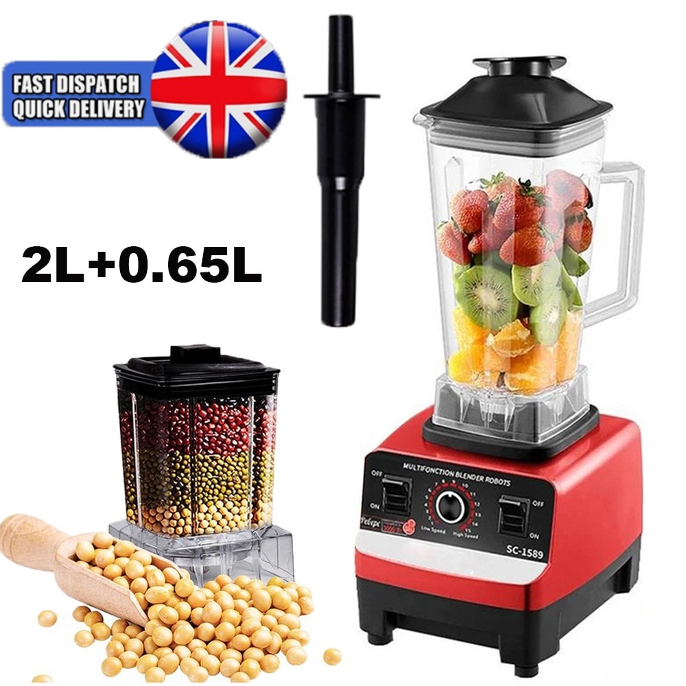 Commercial Blender 2xCups Food Processor Mixer Smoothie Juicer Ice Crusher Home