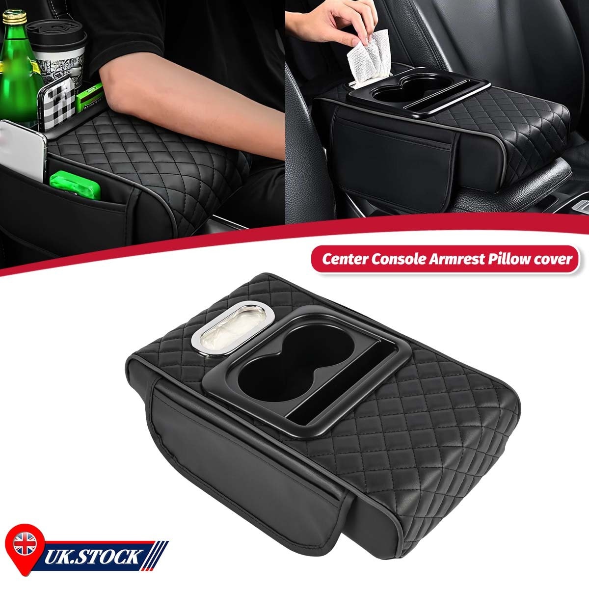 Universal Armrest Cushion Cover Center Console Box Pad Protector Accessories Car