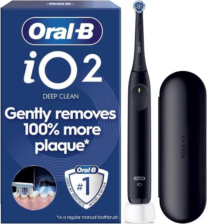Braun Oral-B Series 2 iO2 Night Black Electric Toothbrush with Travel Case iO 2