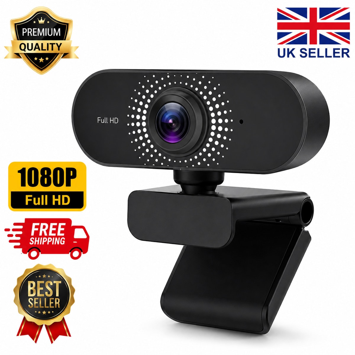 Full HD 1080P Webcam USB AutoFocus Web Camera With Microphone For PC Laptop UK