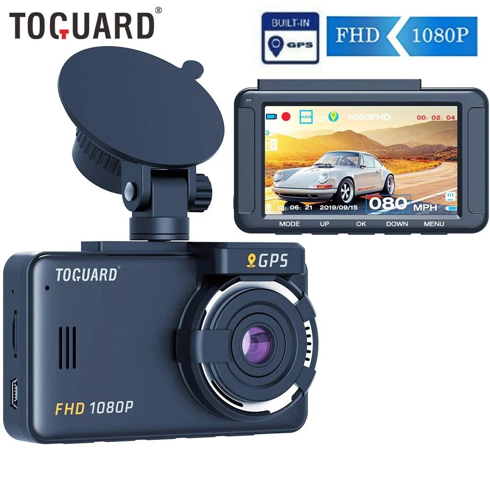 TOGUARD GPS 1080P Front Dash Cam Car Video Recorder Parking Monitor Night Vision
