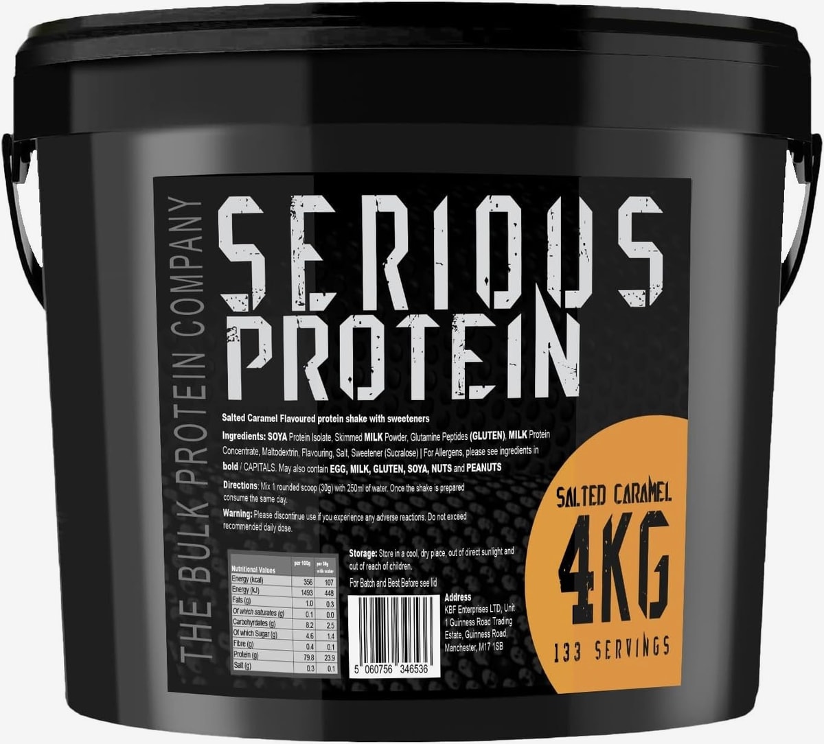 SERIOUS Protein 4kg Low Carb Protein Powder – Salted Caramel – 133 Servings – Mu