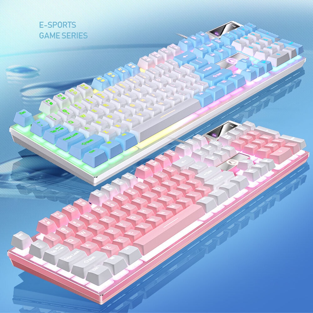 RGB Keyboard LED Gaming Keyboard 104 Keys Wired Backlit RGB USB