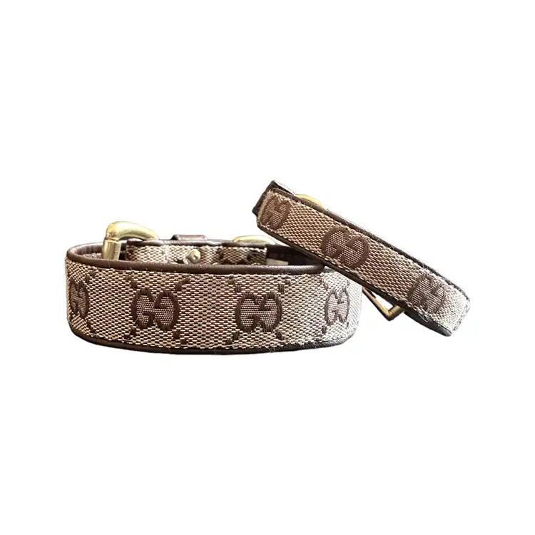 RePurposed Luxury | GG Hundhalsband, Brun - XX-Small