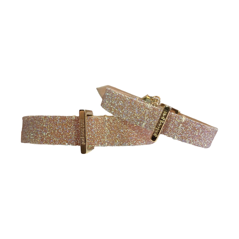 not too pet | Lyxigt Crystal Dust Hundhalsband, Rosa - Large