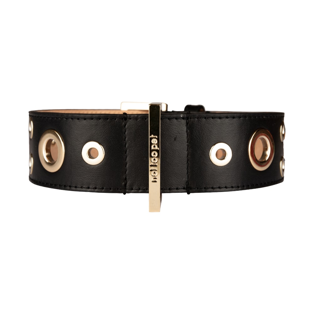not too pet | Exklusivt Wide Hollow Hundhalsband, Svart - 2XL