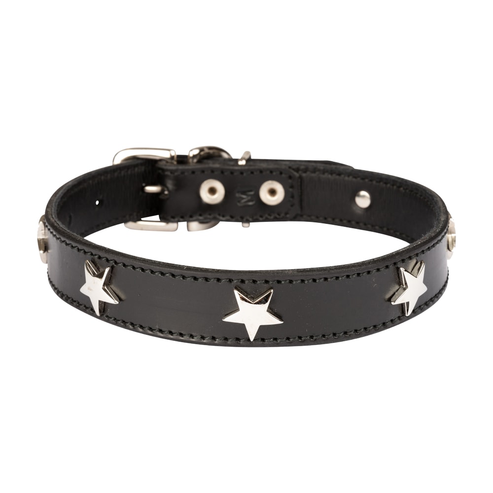 Diamond Dogs | STAR Hundhalsband, Svart/Silver - XLarge