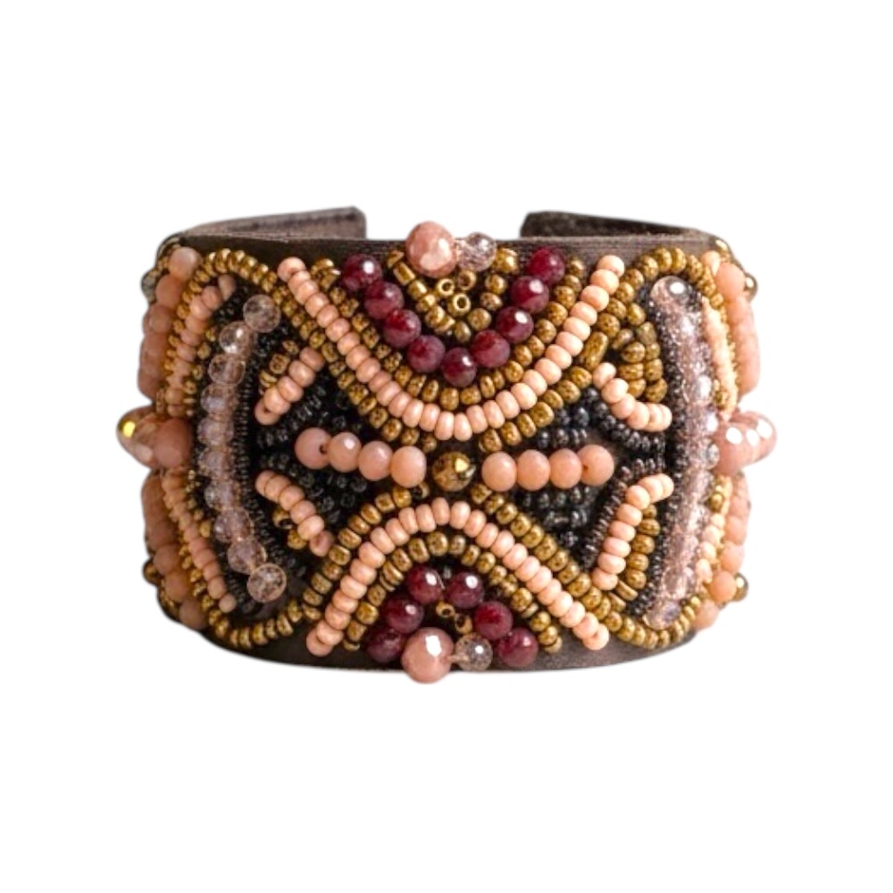 Simo Milano | Exklusivt Pärlat Vinthundshalsband, Rosa - Large