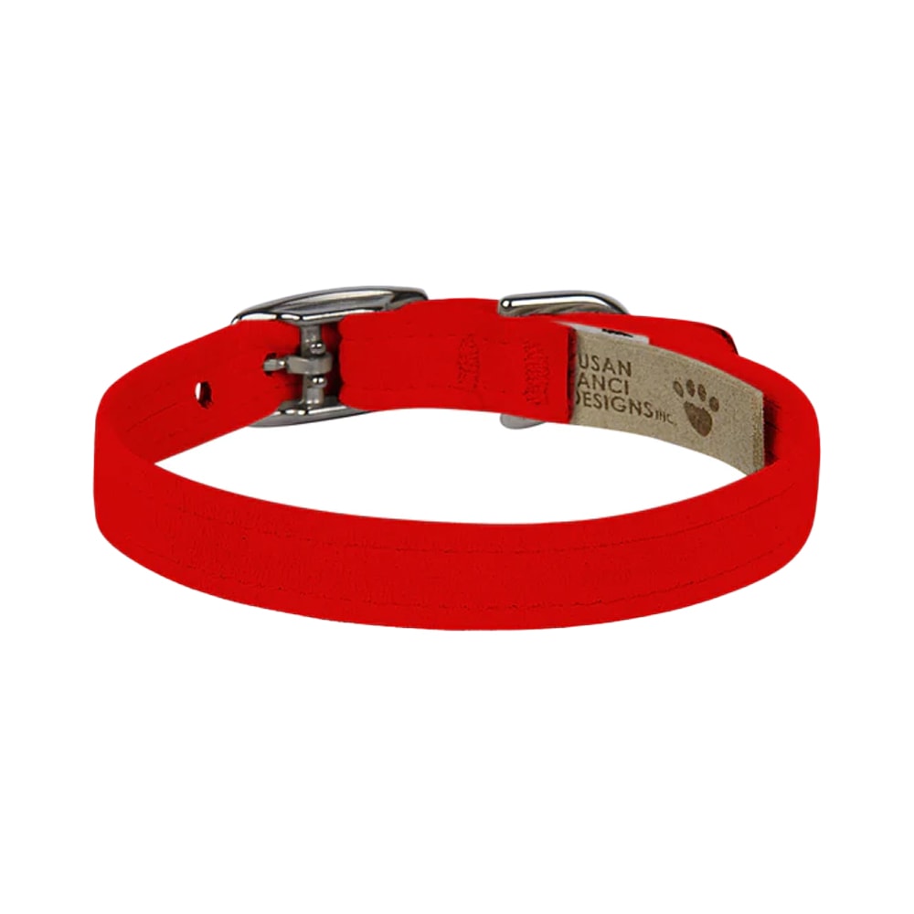 Susan Lanci | Ultrasuede® Supermjukt Hundhalsband, Hallon - Medium