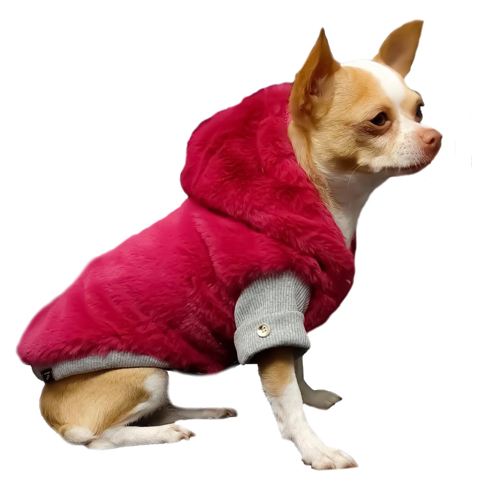 not too pet | Lyxig Faux Fur Hundjacka, Fuchsia - X-Large