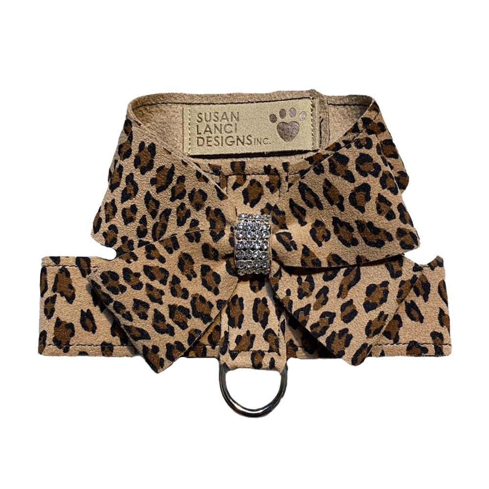 Susan Lanci | Ultrasuede® Swarovski Hundsele, Brun Leopard - Large